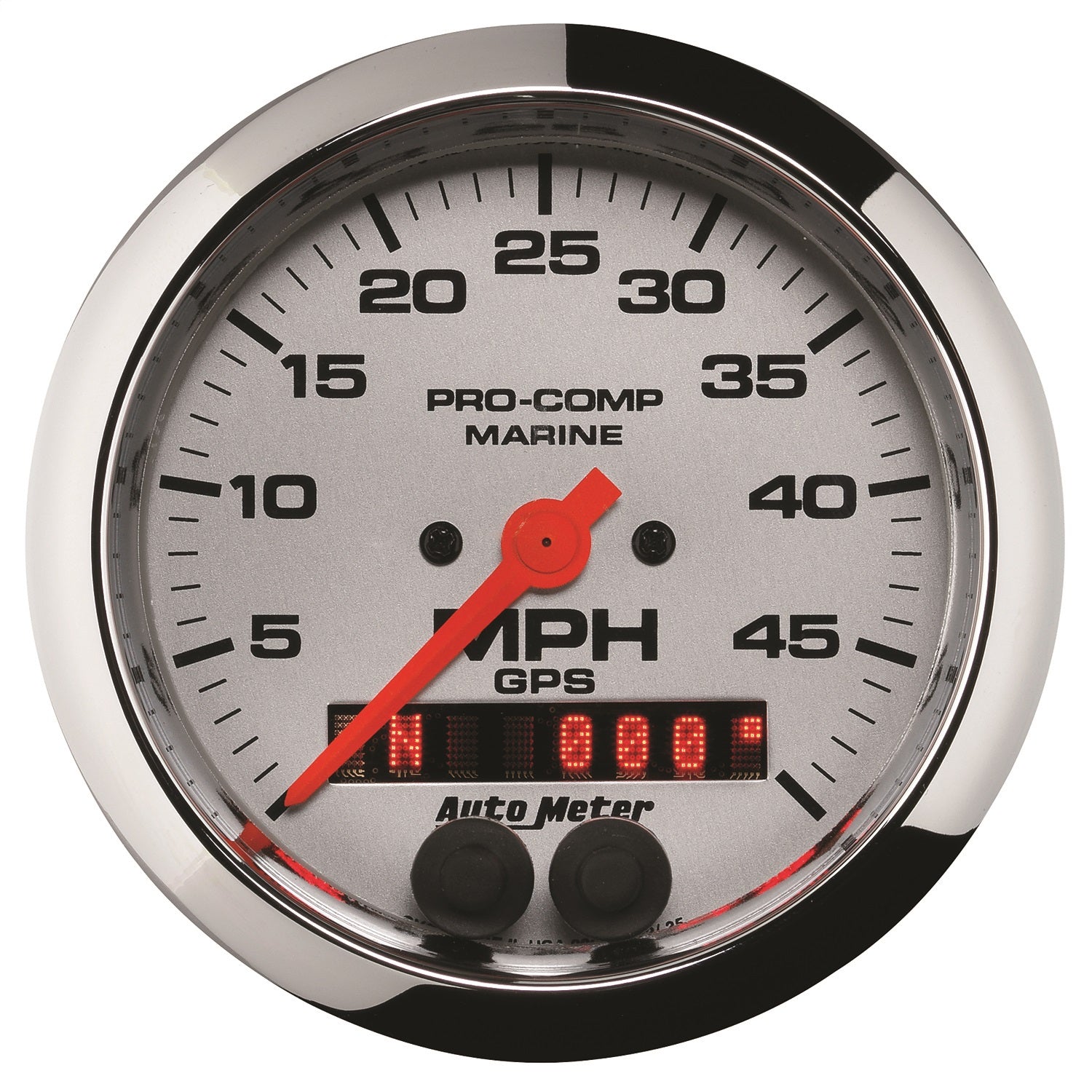 AutoMeter 200635-35 3-3/8in. GPS SPEEDOMETER; 0-50 MPH; MARINE CHROME ULTRA-LITE AutoMeter 200635-35