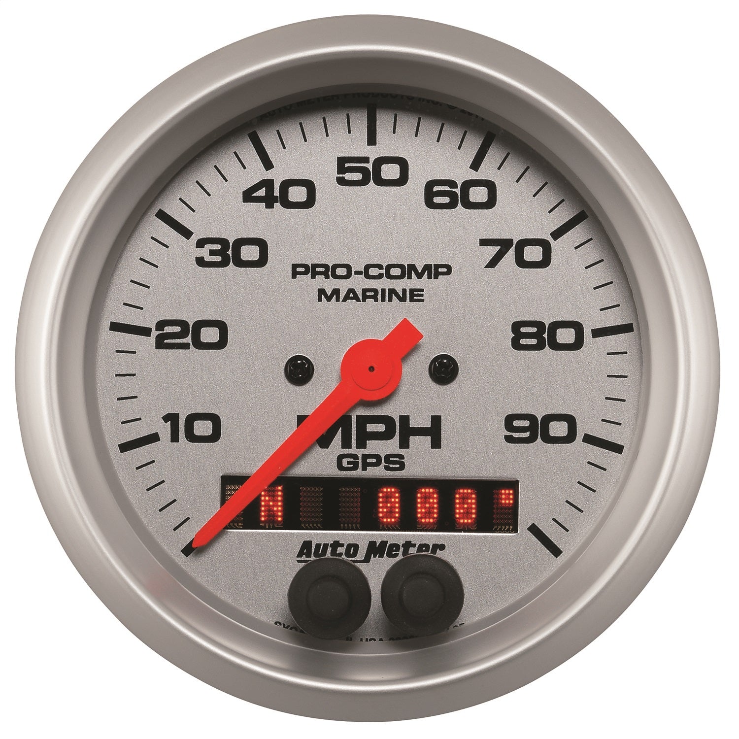AutoMeter 200636-33 3-3/8in. GPS SPEEDOMETER; 0-100 MPH; MARINE SILVER ULTRA-LITE AutoMeter 200636-33
