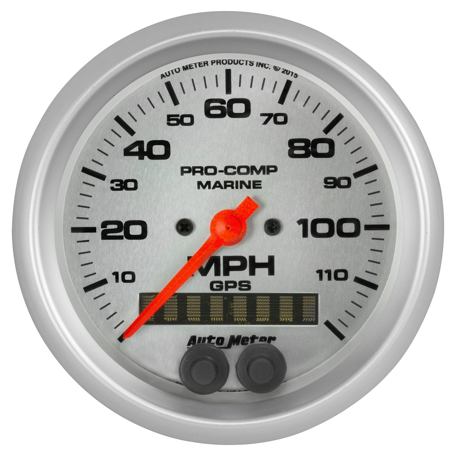 AutoMeter 200637-33 3-3/8in. GPS SPEEDOMETER; 0-120 MPH; MARINE SILVER ULTRA-LITE AutoMeter 200637-33