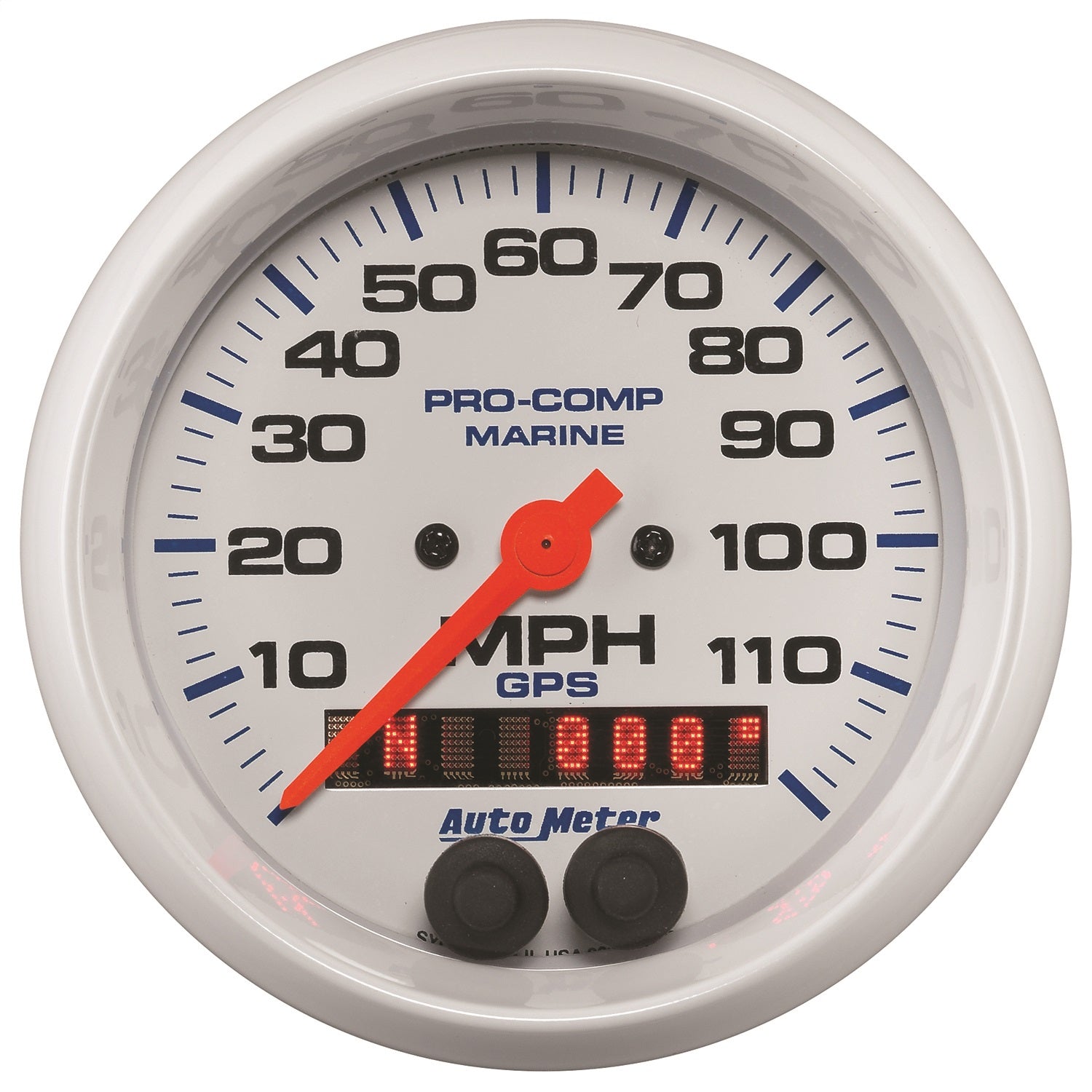 AutoMeter 200637 GAUGE; SPEEDOMETER; 3 3/8in.; 120MPH; GPS; MARINE WHITE AutoMeter 200637