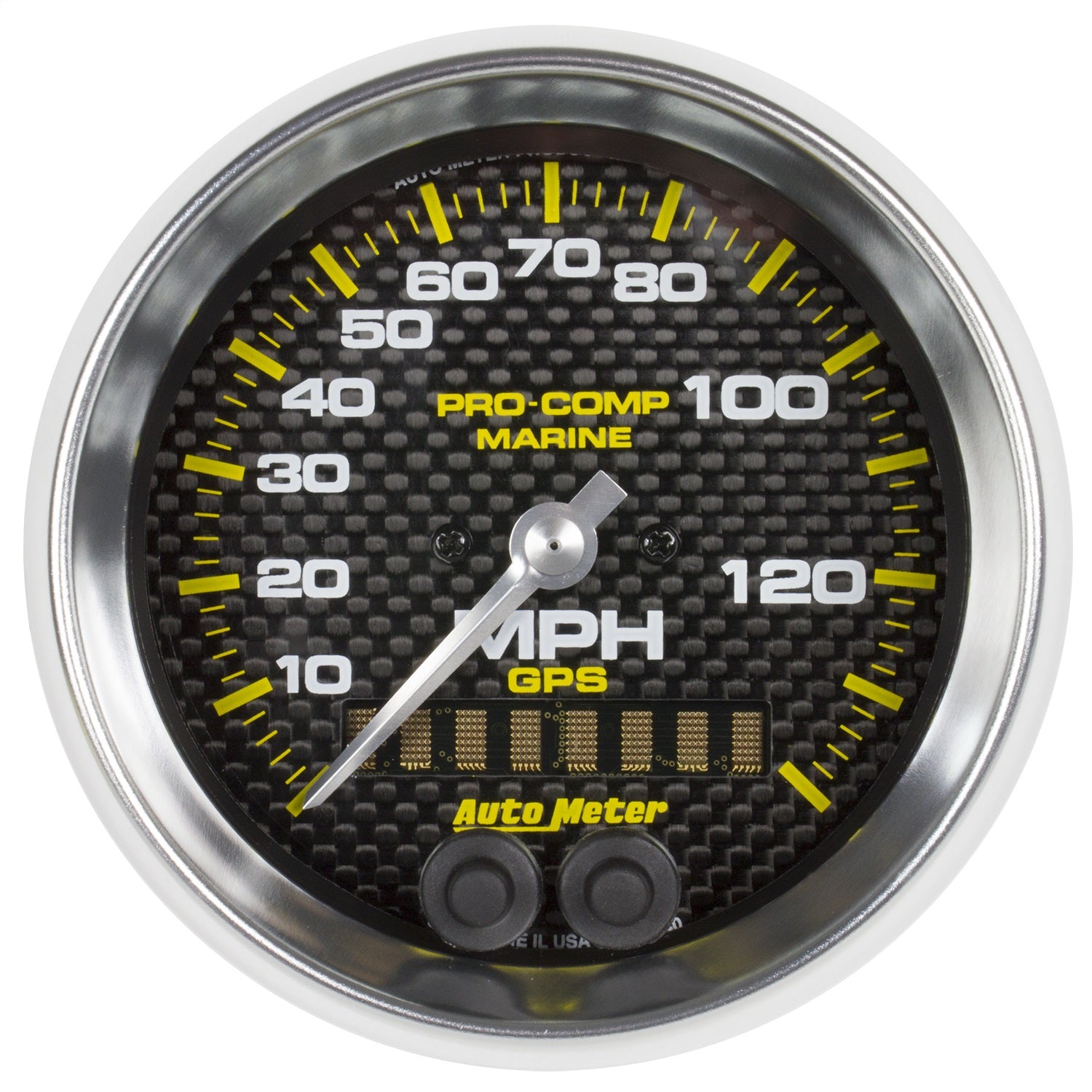 AutoMeter 200638-40 GAUGE; SPEEDOMETER; 3 3/8in.; 140MPH; GPS; MARINE CARBON FIBER AutoMeter 200638-40