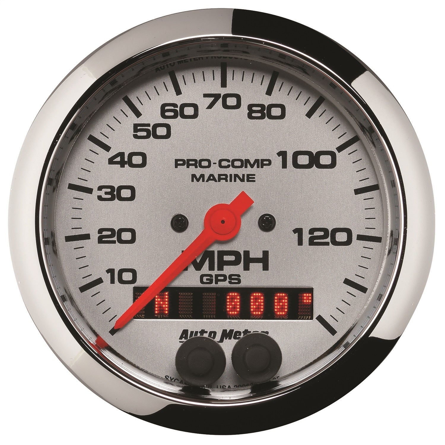 AutoMeter 200638-35 3-3/8in. GPS SPEEDOMETER; 0-140 MPH; MARINE CHROME ULTRA-LITE AutoMeter 200638-35