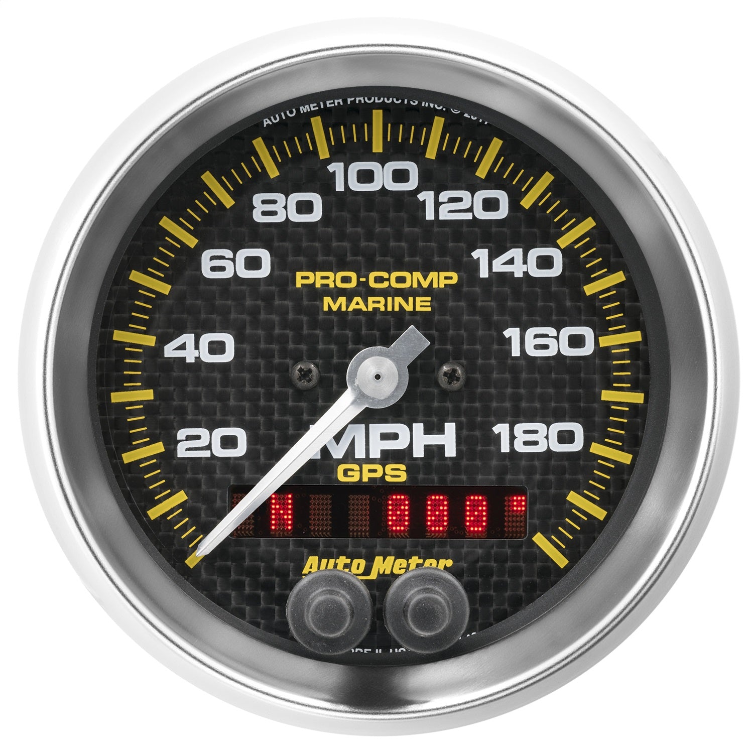 AutoMeter 200639-40 GAUGE; SPEEDOMETER; 3 3/8in.; 200MPH; GPS; MARINE CARBON FIBER AutoMeter 200639-40