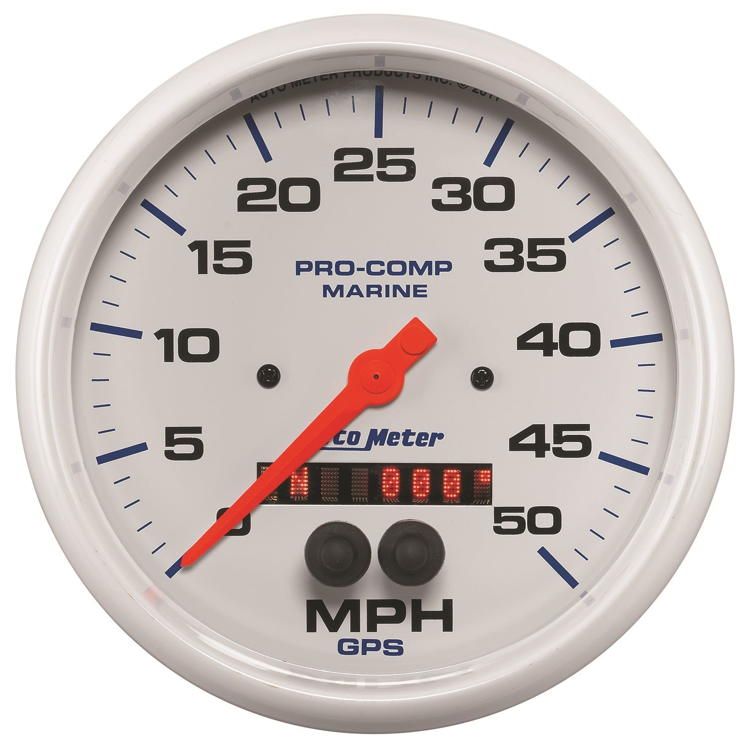 AutoMeter 200644 GAUGE; SPEEDOMETER; 5in.; 50MPH; GPS; MARINE WHITE AutoMeter 200644