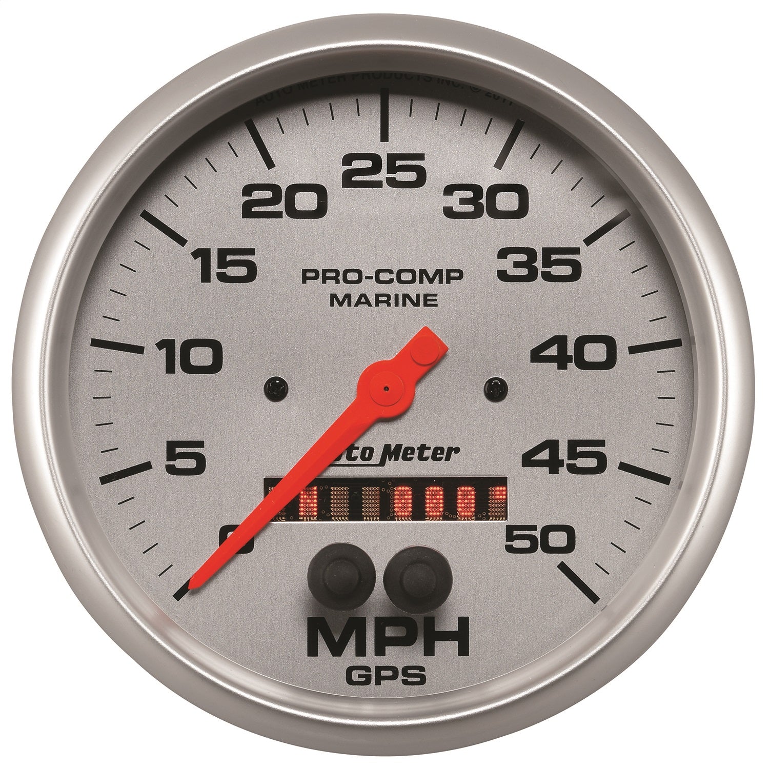 AutoMeter 200644-33 5in. GPS SPEEDOMETER; 0-50 MPH; MARINE SILVER ULTRA-LITE AutoMeter 200644-33