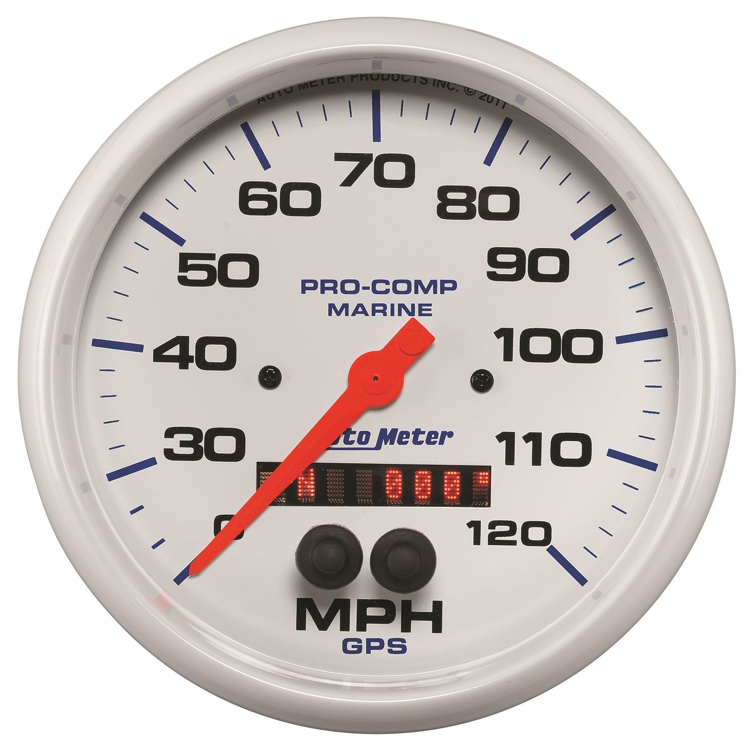 AutoMeter 200646 GAUGE; SPEEDOMETER; 5in.; 120MPH; GPS; MARINE WHITE AutoMeter 200646