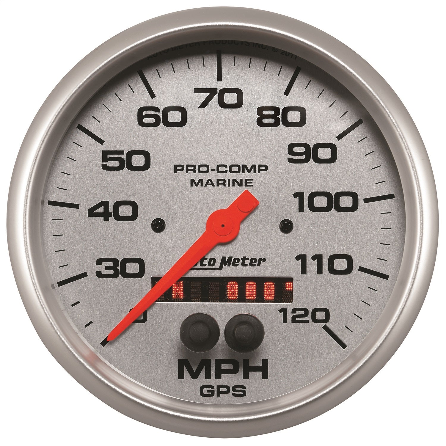 AutoMeter 200646-33 5in. GPS SPEEDOMETER; 0-120 MPH; MARINE SILVER ULTRA-LITE AutoMeter 200646-33