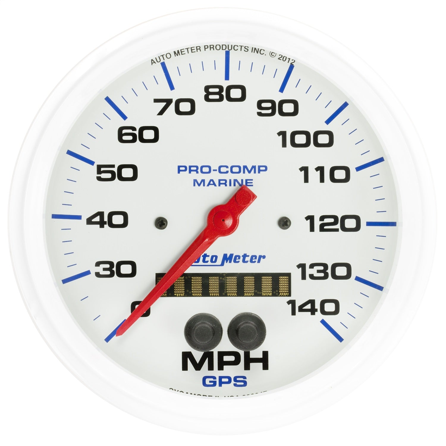 AutoMeter 200647 GAUGE; SPEEDOMETER; 5in.; 140MPH; GPS; MARINE WHITE AutoMeter 200647