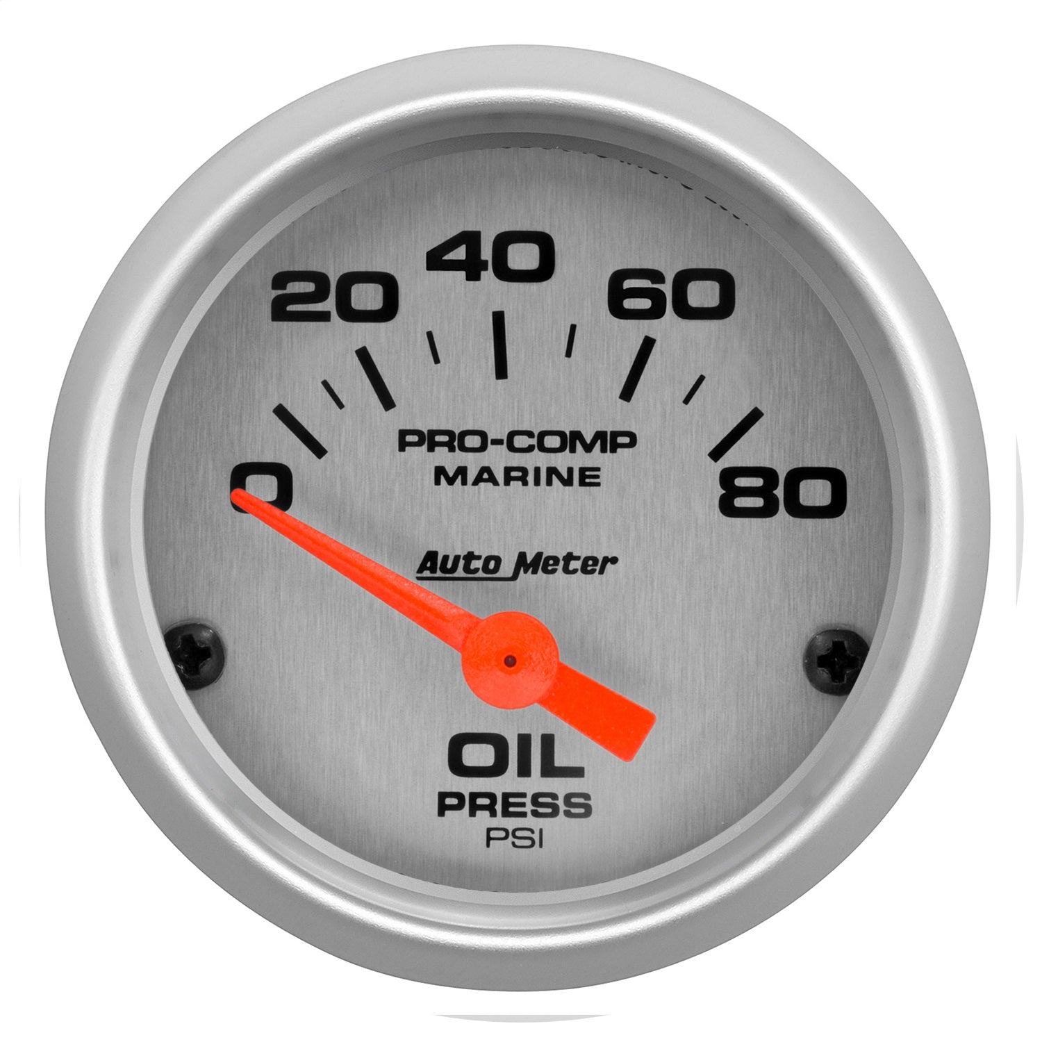 AutoMeter 200744-33 GAUGE; OIL PRESSURE; 2 1/16in.; 80PSI; ELECTRIC; MARINE SILVER AutoMeter 200744-33