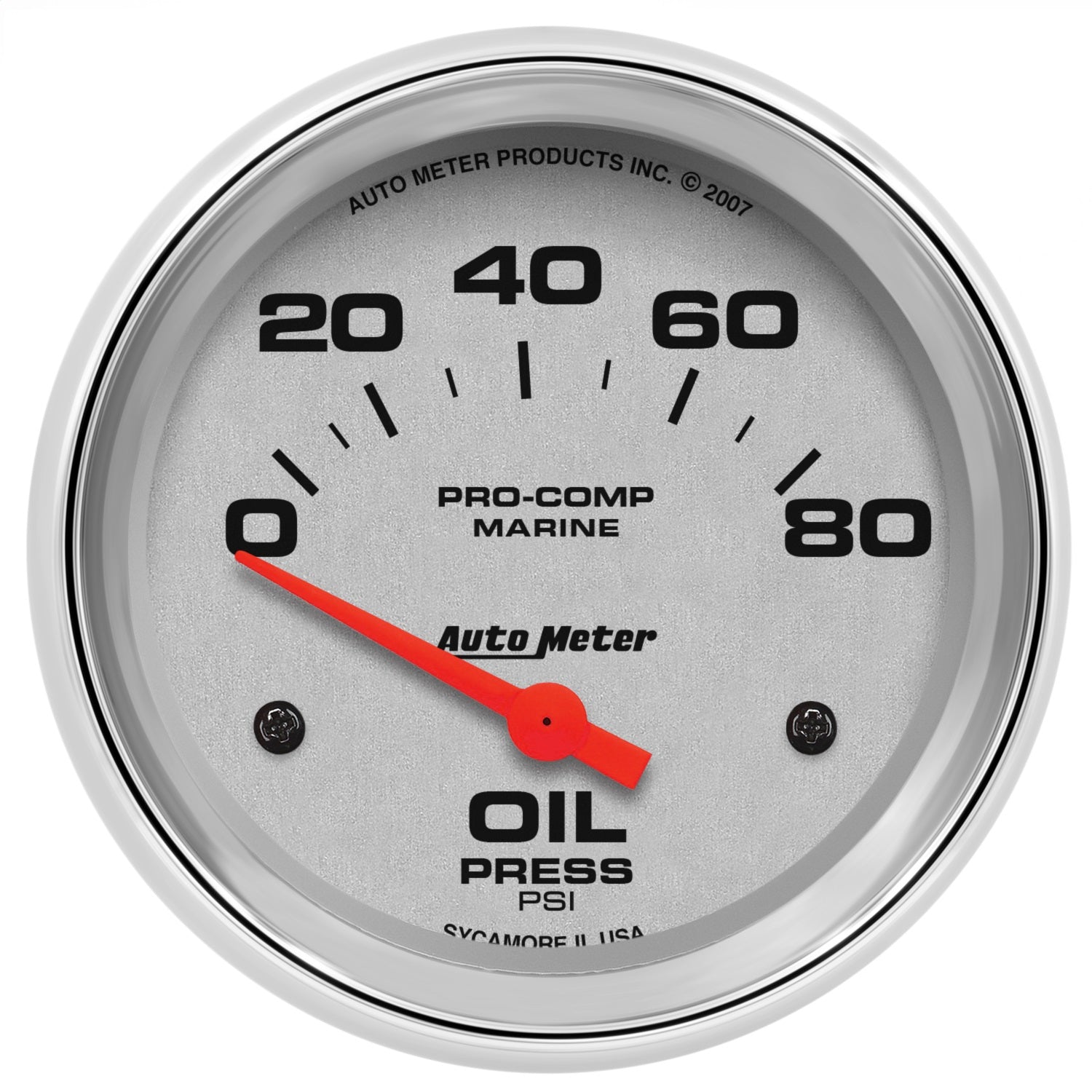 AutoMeter 200747-35 GAUGE; OIL PRESSURE; 2 5/8in.; 80PSI; ELECTRIC; MARINE CHROME AutoMeter 200747-35