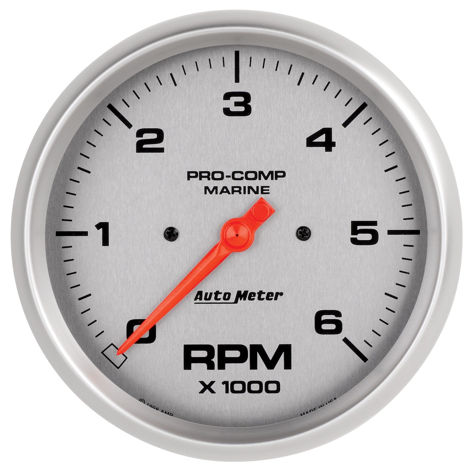 AutoMeter 200750-33 5in. IN-DASH TACHOMETER; 0-6;000 RPM; MARINE SILVER ULTRA-LITE AutoMeter 200750-33