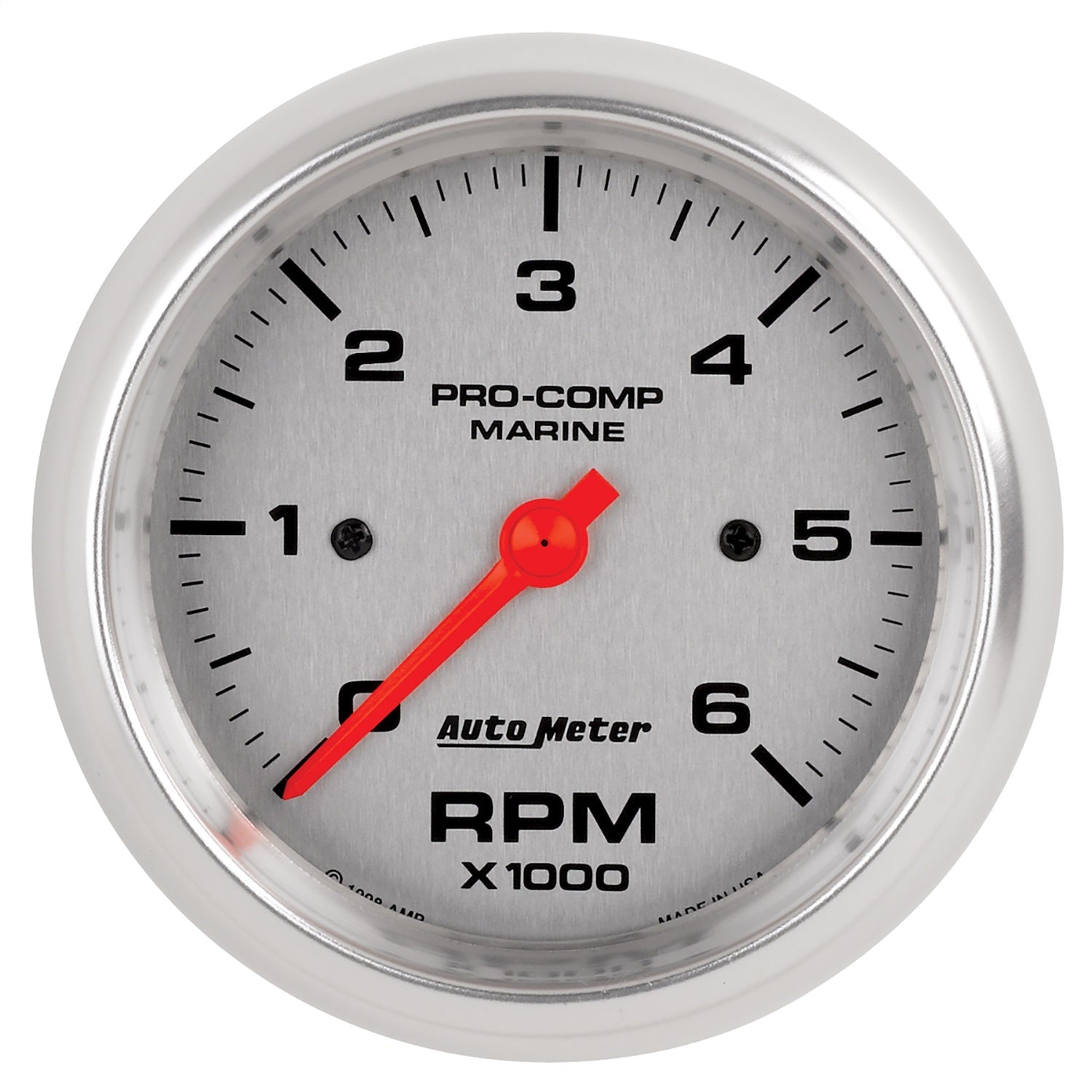 AutoMeter 200752-33 3-3/8in. IN-DASH TACHOMETER; 0-6;000 RPM; MARINE SILVER ULTRA-LITE AutoMeter 200752-33