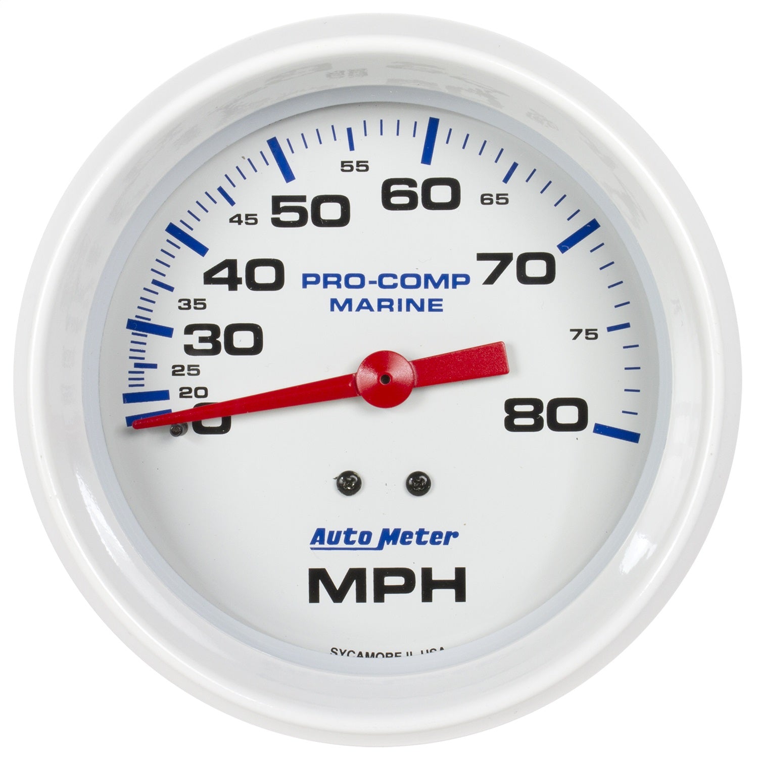 AutoMeter 200753 GAUGE; SPEEDOMETER; 3 3/8in.; 80MPH; MECHANICAL; MARINE WHITE AutoMeter 200753