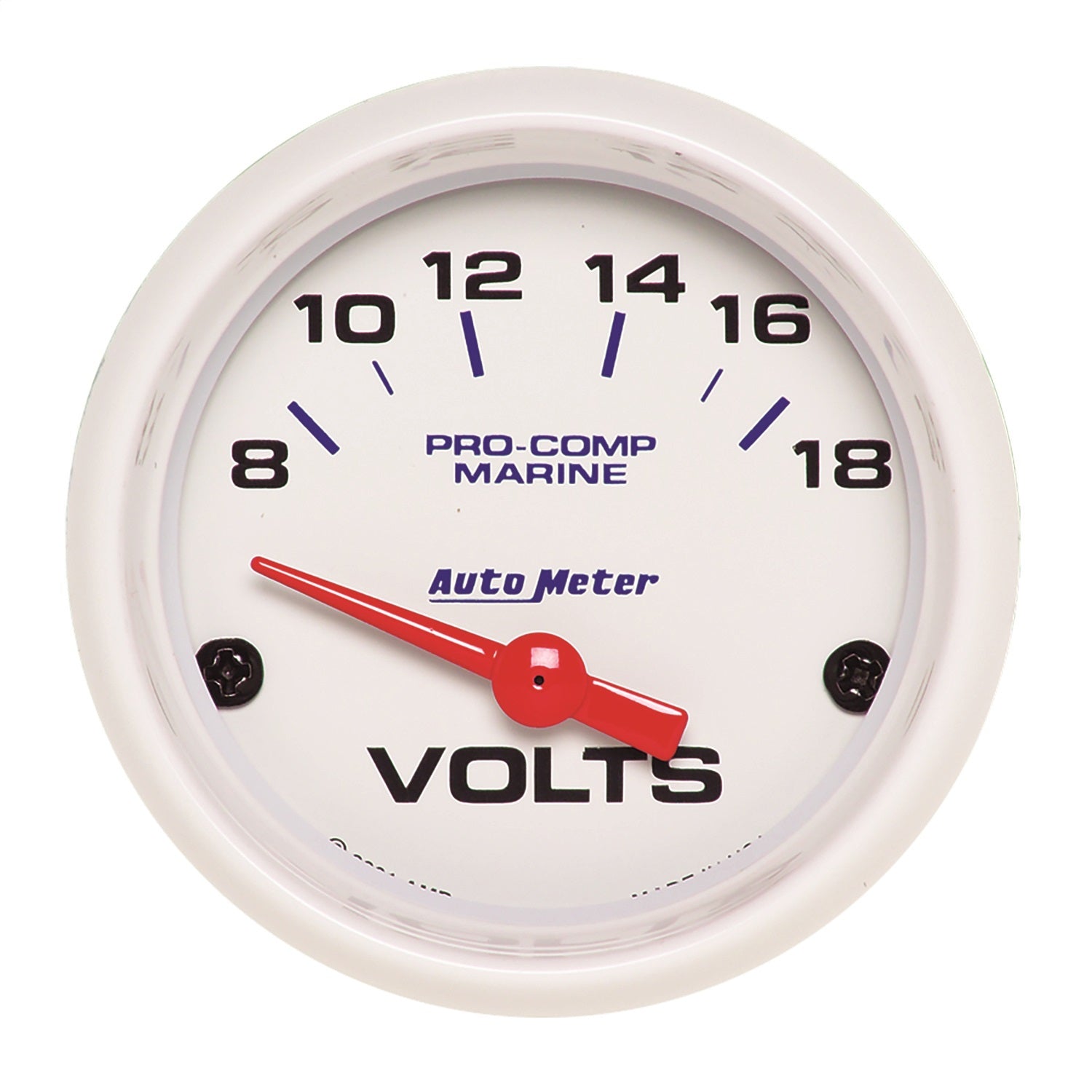 AutoMeter 200756 GAUGE; VOLTMETER; 2 1/16in.; 18V; ELECTRIC; MARINE WHITE AutoMeter 200756