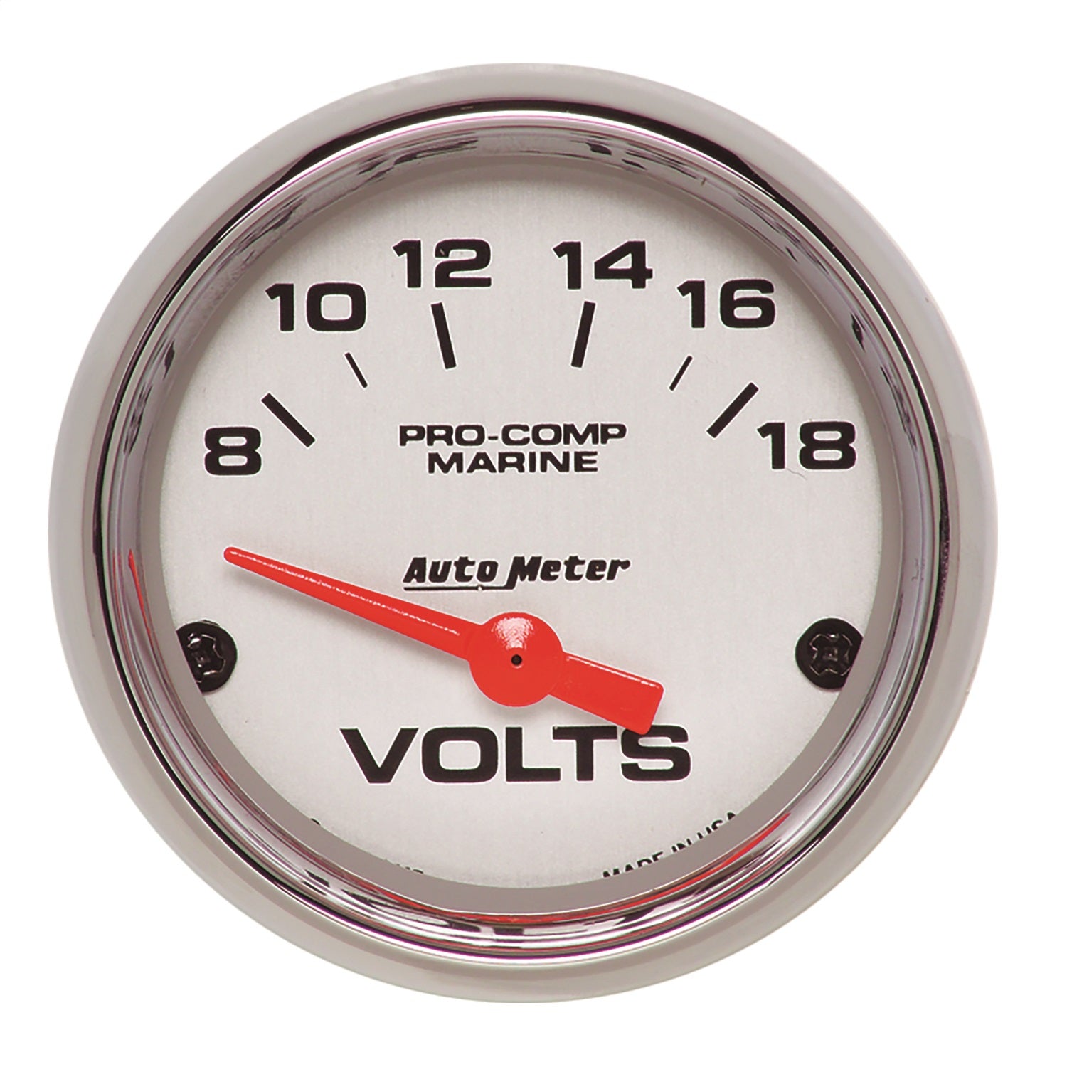 AutoMeter 200756-35 GAUGE; VOLTMETER; 2 1/16in.; 18V; ELECTRIC; MARINE CHROME AutoMeter 200756-35