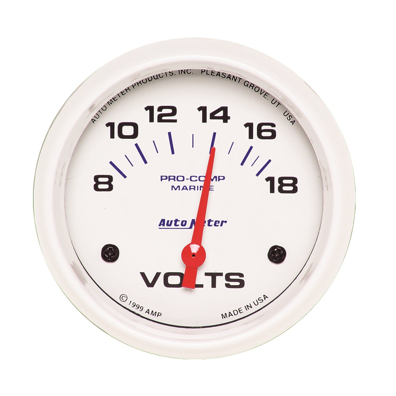 AutoMeter 200757 GAUGE; VOLTMETER; 2 5/8in.; 18V; ELECTRIC; MARINE WHITE AutoMeter 200757