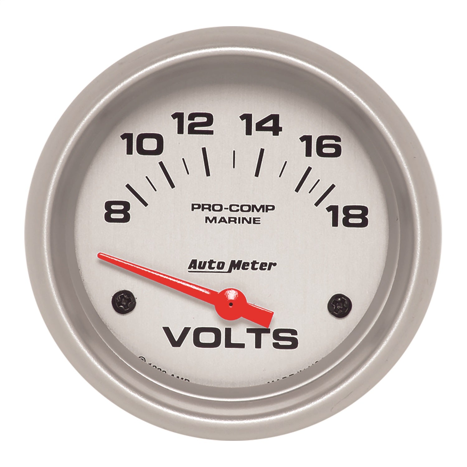 AutoMeter 200757-33 GAUGE; VOLTMETER; 2 5/8in.; 18V; ELECTRIC; MARINE SILVER AutoMeter 200757-33