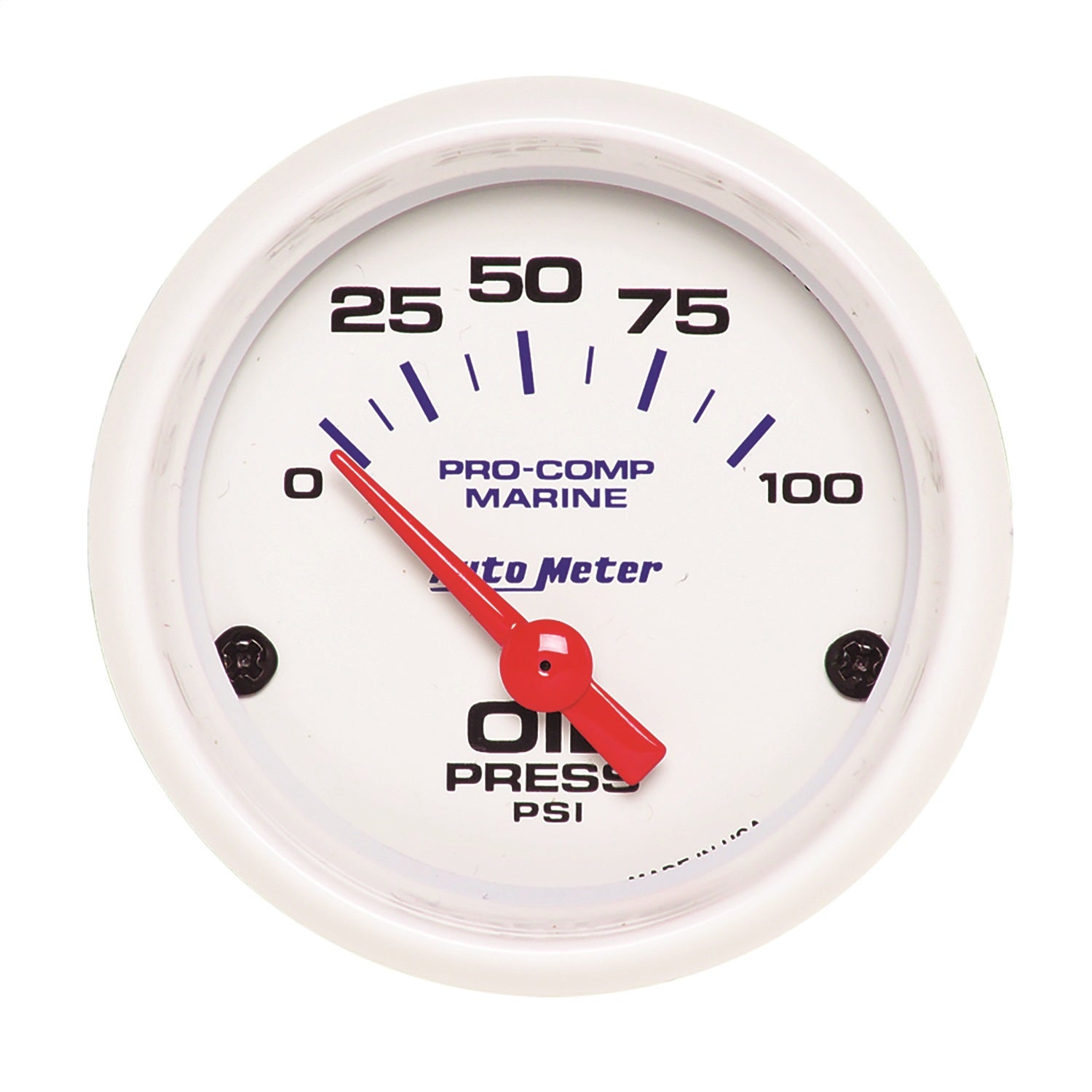 AutoMeter 200758 GAUGE; OIL PRESSURE; 2 1/16in.; 100PSI; ELECTRIC; MARINE WHITE AutoMeter 200758