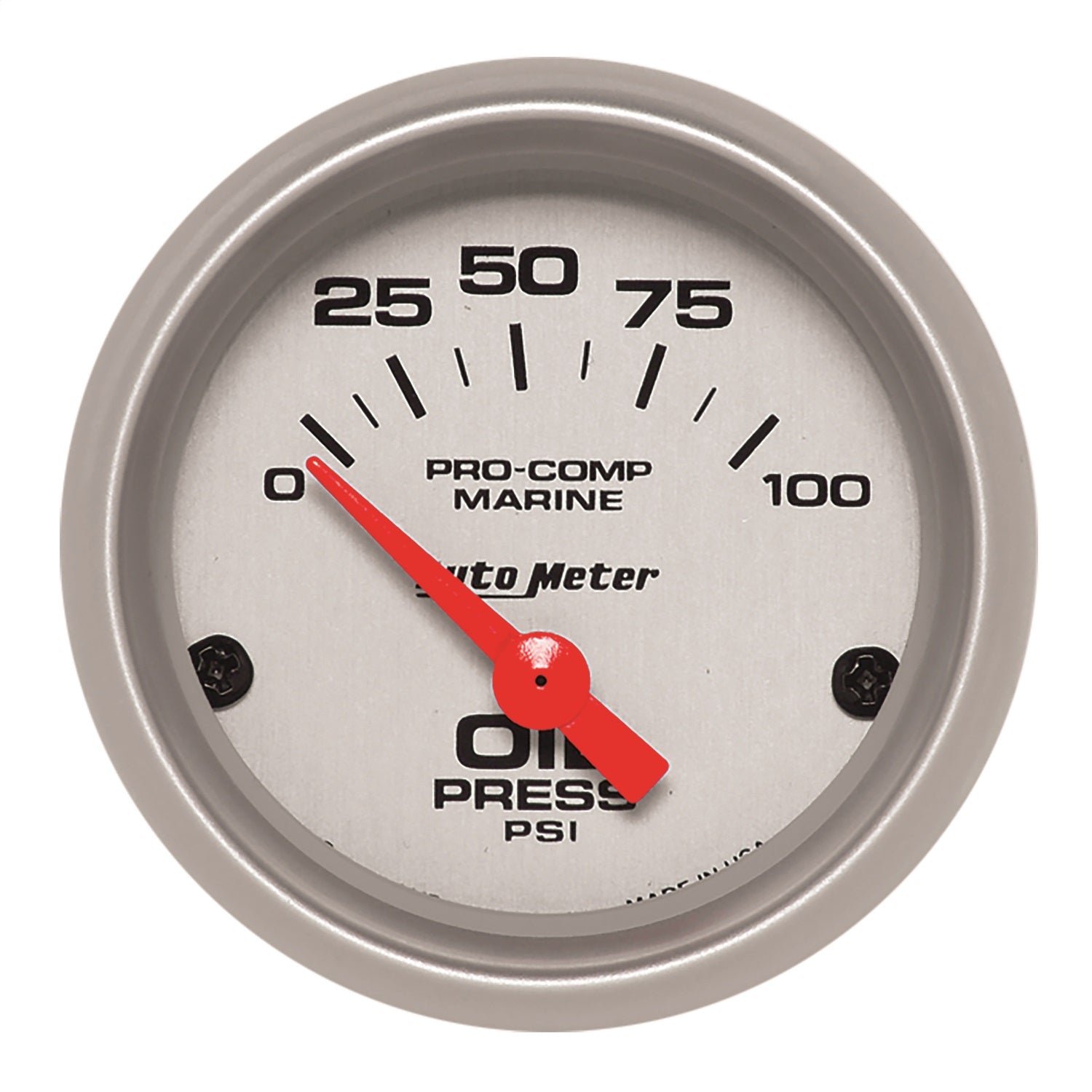 AutoMeter 200758-33 GAUGE; OIL PRESSURE; 2 1/16in.; 100PSI; ELECTRIC; MARINE SILVER AutoMeter 200758-33