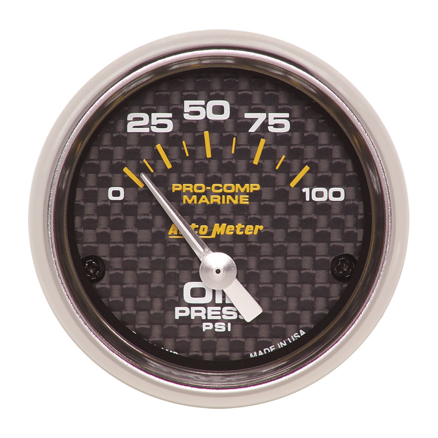 AutoMeter 200758-40 GAUGE; OIL PRESSURE; 2 1/16in.; 100PSI; ELECTRIC; MARINE CARBON FIBER AutoMeter 200758-40