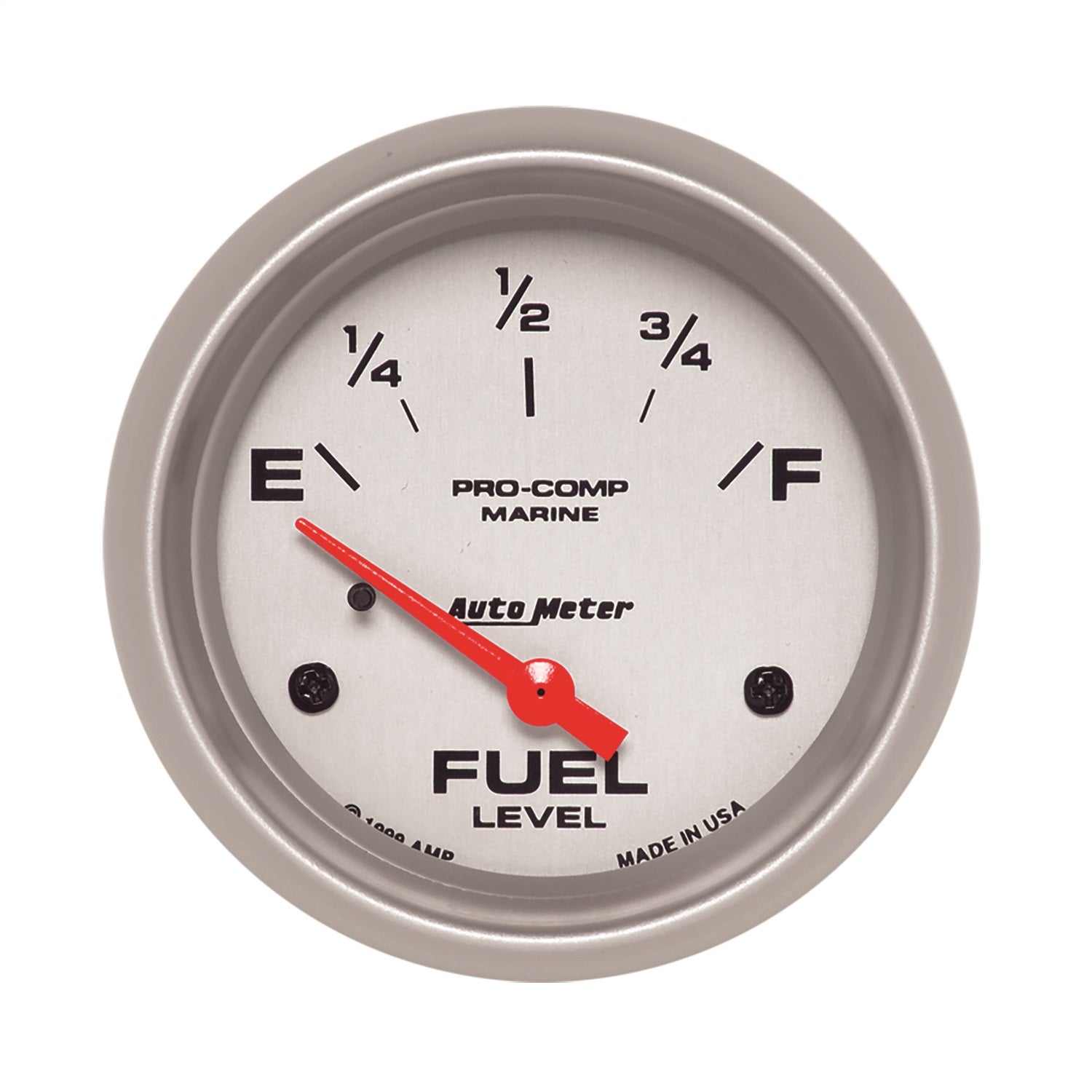 AutoMeter 200761-33 GAUGE; FUEL LEVEL; 2 5/8in.; 240OE TO 33OF; ELEC; MARINE SILVER AutoMeter 200761-33