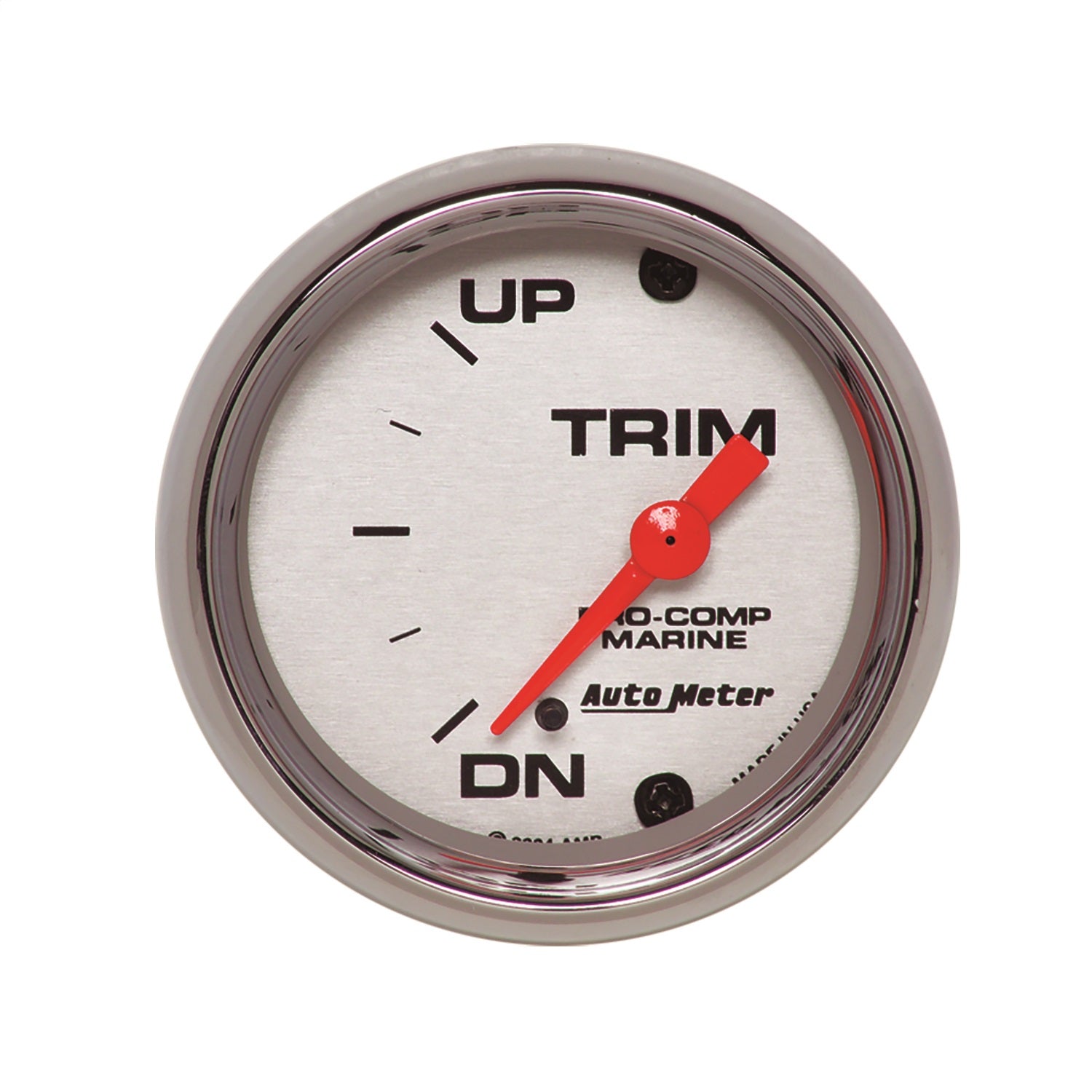 AutoMeter 200766-35 GAUGE; TRIM LEVEL; 2 1/16in.; 0ODOWN-90OUP; ELECTRIC; MARINE CHROME AutoMeter 200766-35