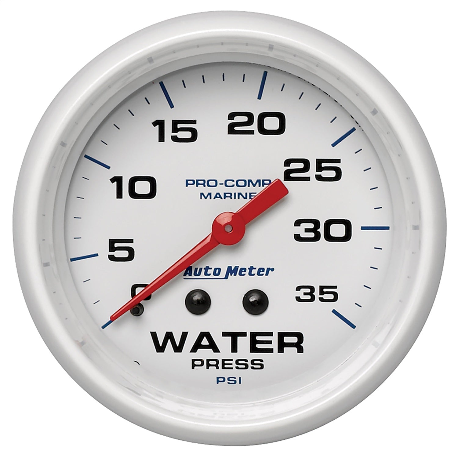 AutoMeter 200773 GAUGE; WATER PRESS; 2 5/8in.; 35PSI; MECHANICAL; MARINE WHITE AutoMeter 200773