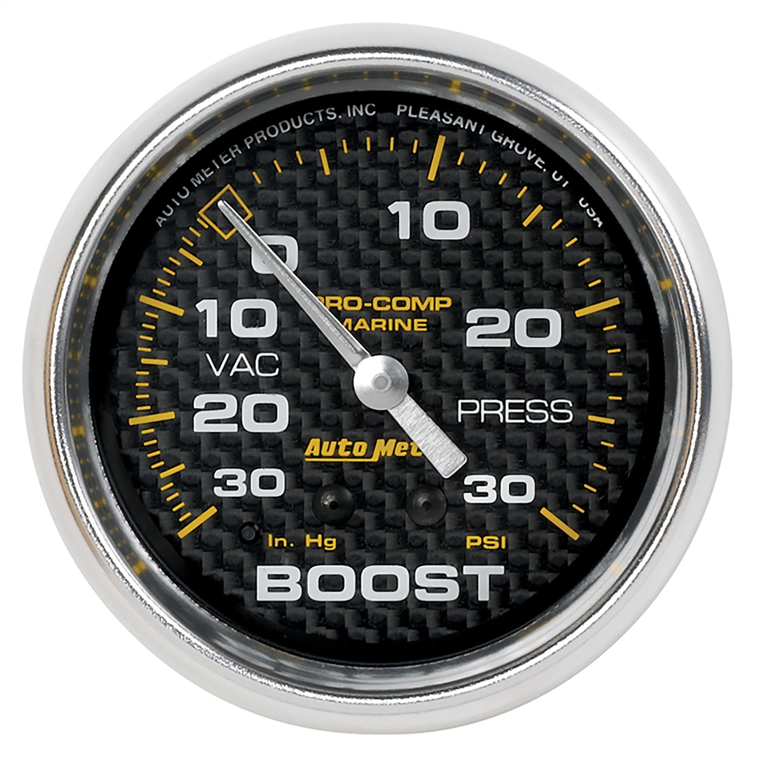 AutoMeter 200775-40 GAUGE; VAC/BOOST; 2 5/8in.; 30INHG-30PSI; MECHANICAL; MARINE CARBON FIBER AutoMeter 200775-40