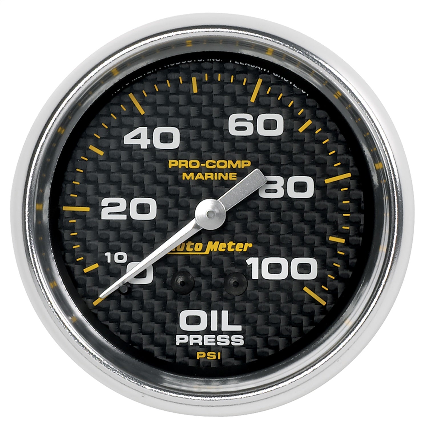 AutoMeter 200777-40 GAUGE; OIL PRESSURE; 2 5/8in.; 100PSI; MECHANICAL; MARINE CARBON FIBER AutoMeter 200777-40