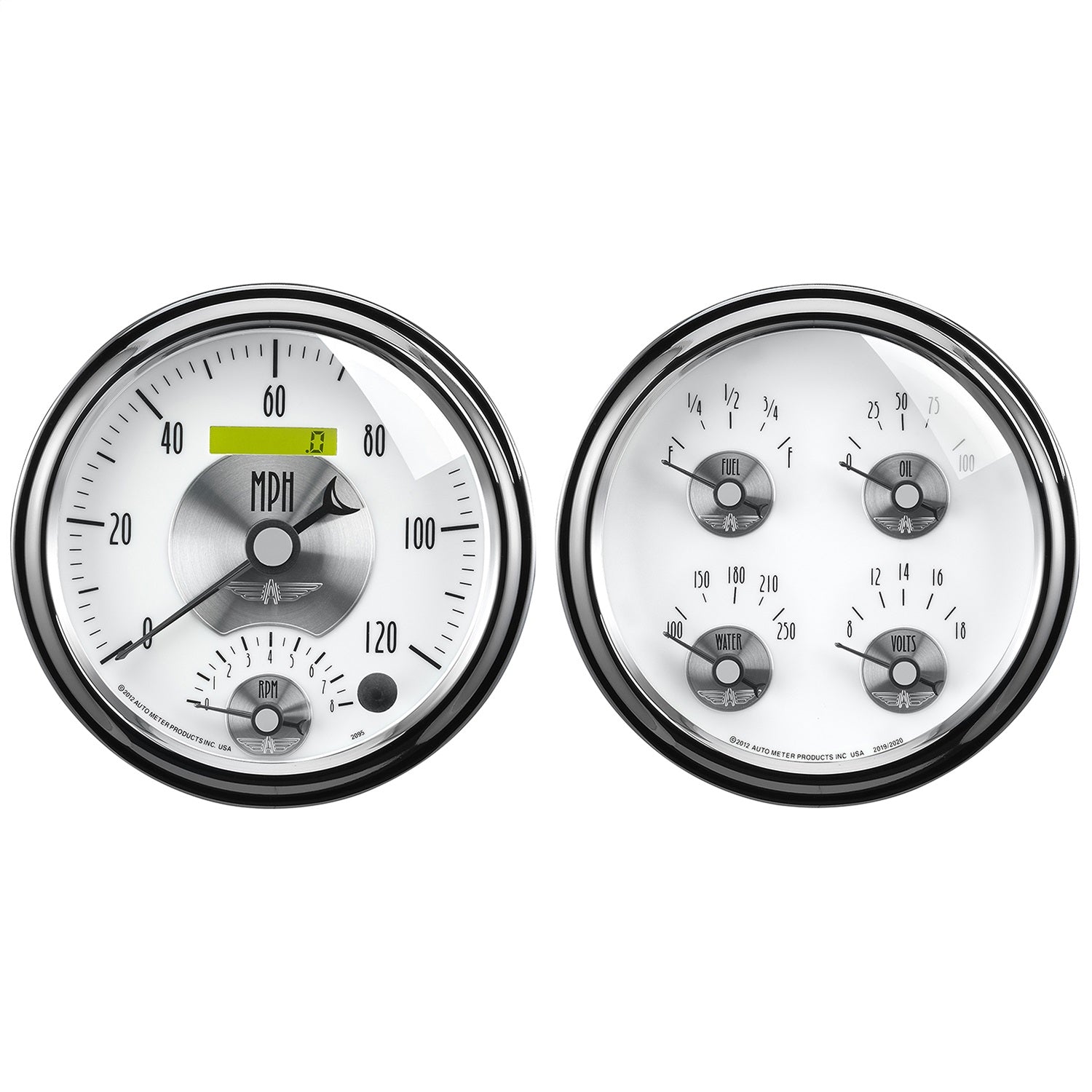 AutoMeter 2008 2 PC. GAUGE KIT; 5in. QUAD/TACH/SPEEDO; 240-33 O; PRESTIGE PEARL AutoMeter 2008