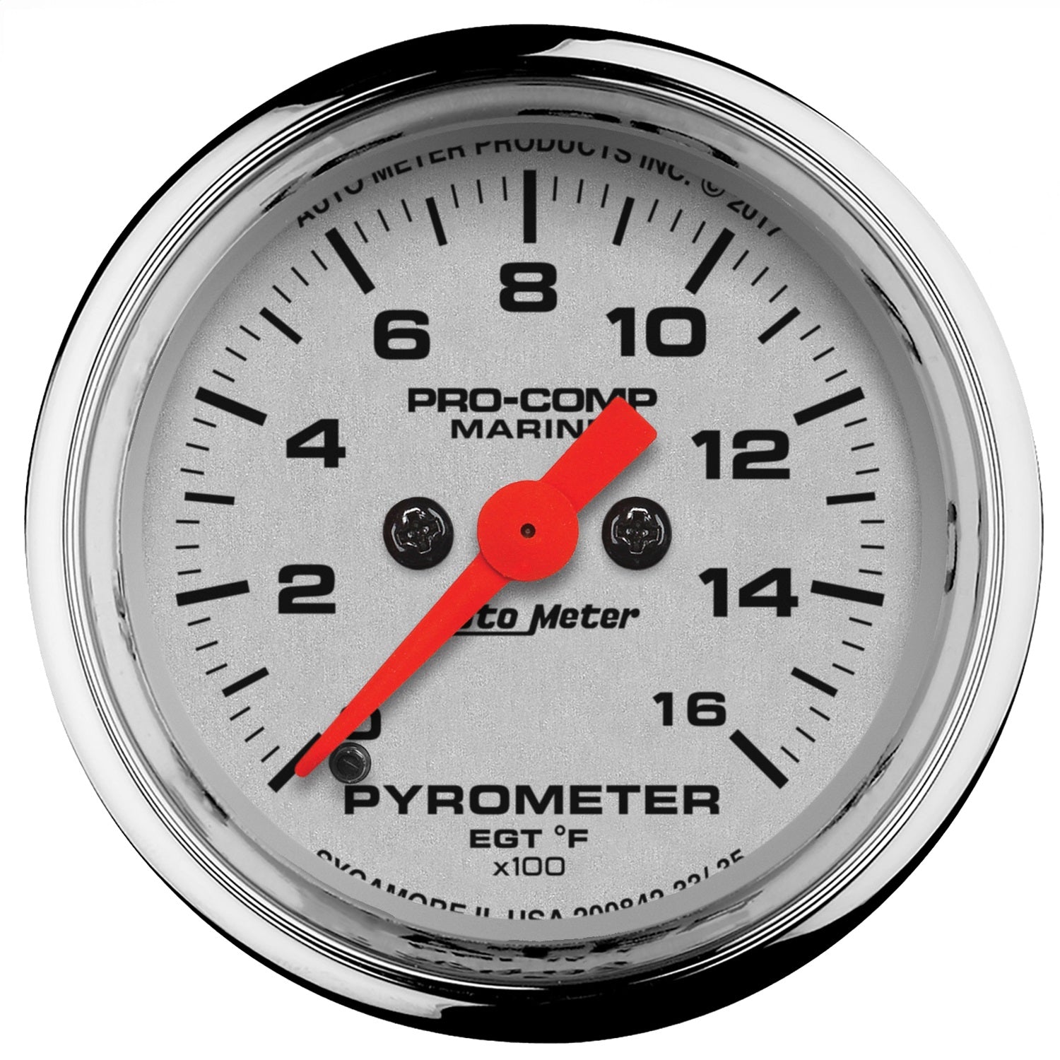 AutoMeter 200842-35 2-1/16in. PYROMETER; 0-1;600 deg.F; MARINE CHROME ULTRA-LITE AutoMeter 200842-35