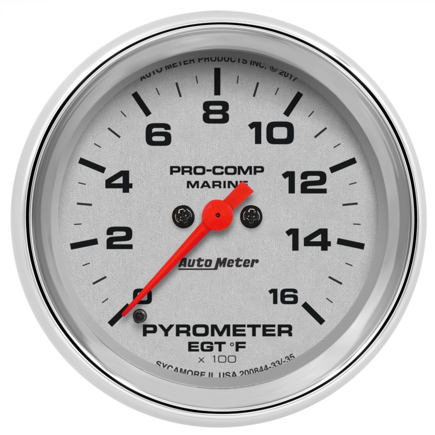 AutoMeter 200844-35 2-5/8in. PYROMETER; 0-1;600 deg.F; MARINE CHROME ULTRA-LITE AutoMeter 200844-35