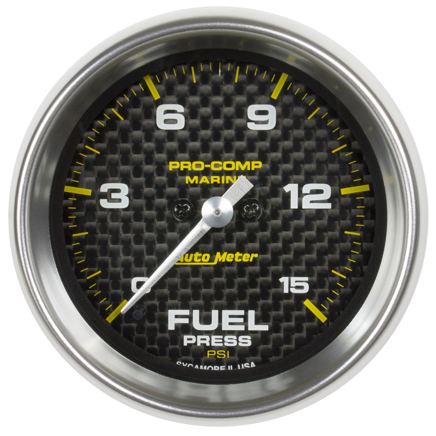 AutoMeter 200848-40 GAUGE; FUEL PRESSURE; 2 1/16in.; 15PSI; DIGITAL STEPPER MOTOR; MARINE CARBON FIB AutoMeter 200848-40