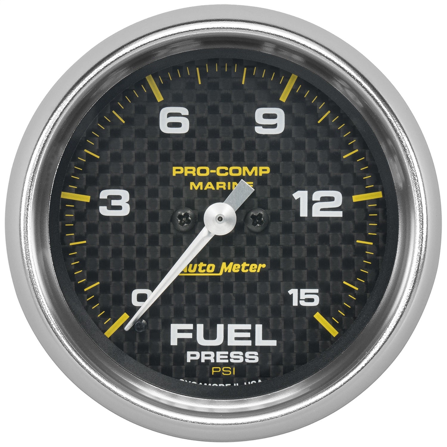 AutoMeter 200849-40 GAUGE; FUEL PRESSURE; 2 5/8in.; 15PSI; DIGITAL STEPPER MOTOR; MARINE CARBON FIBE AutoMeter 200849-40