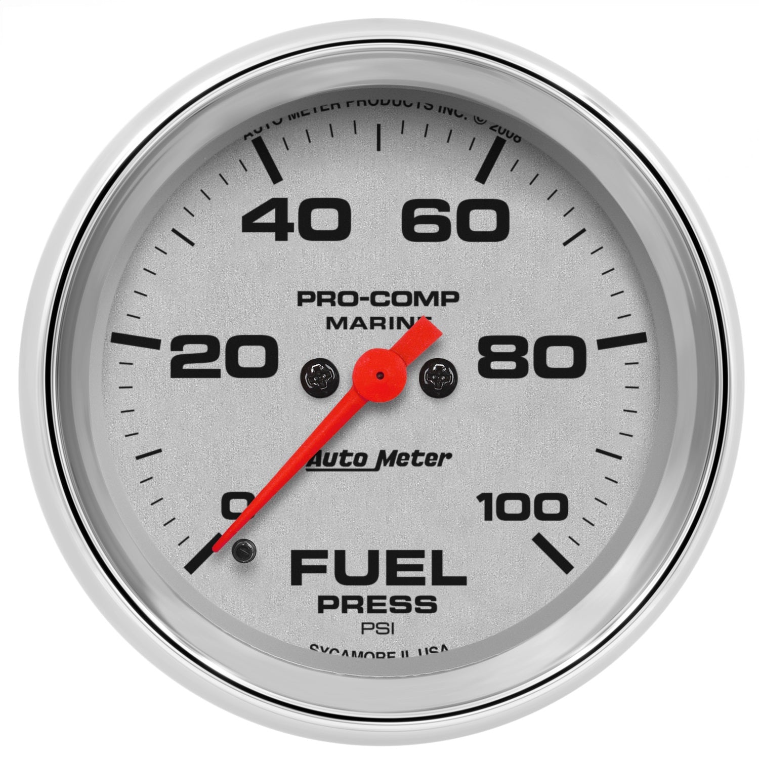 AutoMeter 200851-35 GAUGE; FUEL PRESSURE; 2 5/8in.; 100PSI; DIGITAL STEPPER MOTOR; MARINE CHROME AutoMeter 200851-35