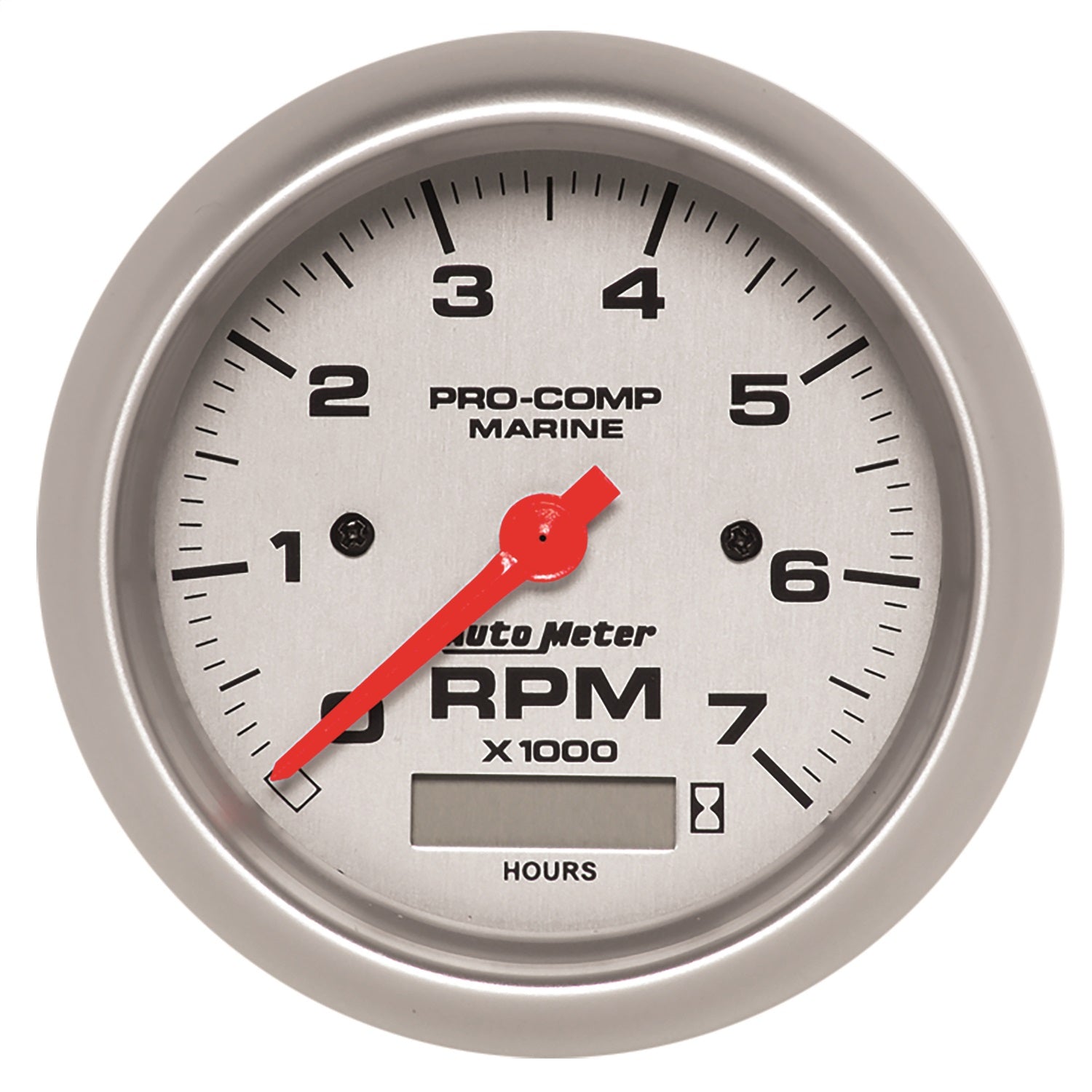 AutoMeter 200890-33 GAUGE; TACHOMETER; 3 3/8in.; 7K RPM; W/HOURMETER; MARINE SILVER AutoMeter 200890-33