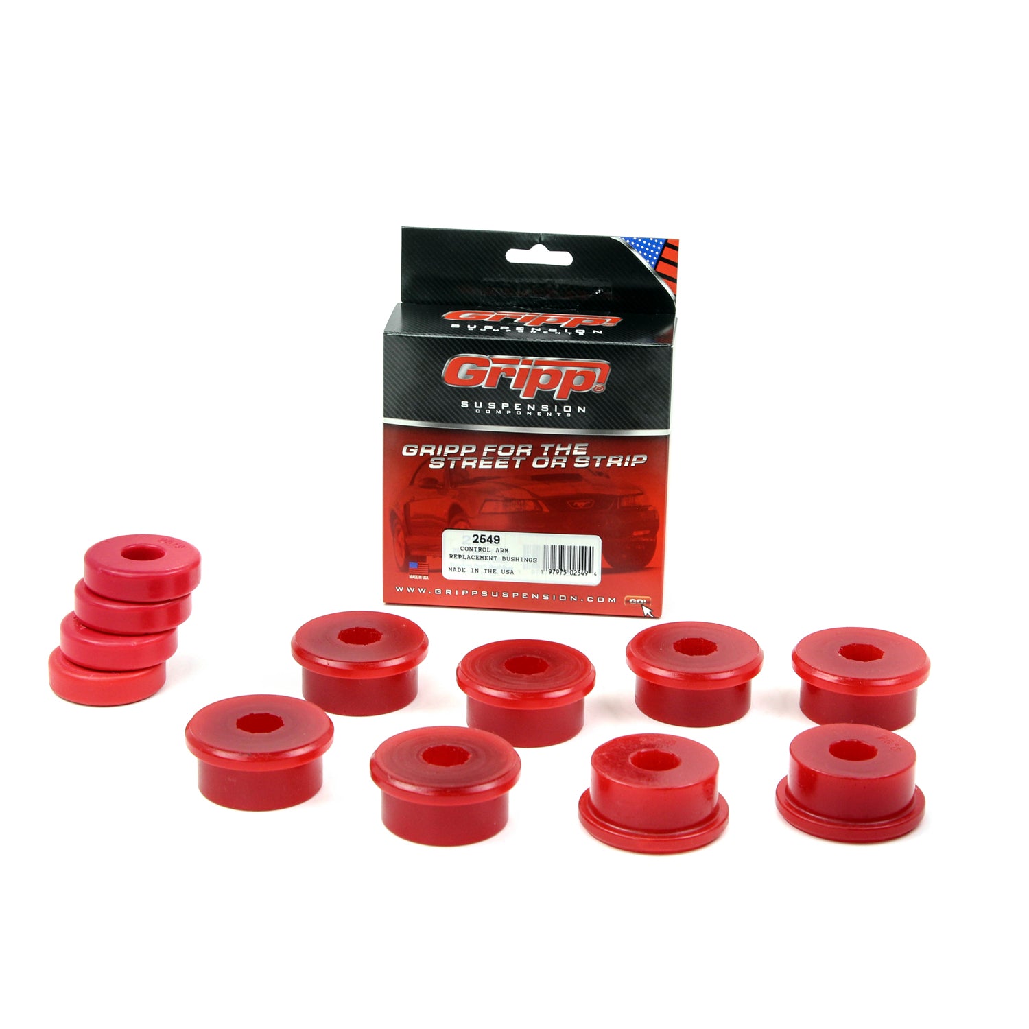 1979-2004 BBK REAR LOWER CONTROL ARM REPLACEMENT BUSHINGS POLYURETHANE (RED)