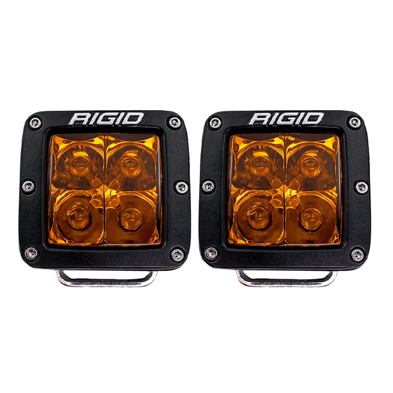 RIGID Industries 20252 D-Series® Pro Spot Light; w/ Pro Amber Lens; Pair; RIGID Industries 20252