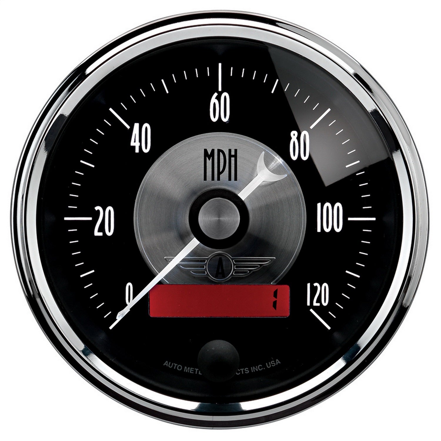 AutoMeter 2086 GAUGE; SPEEDO; 3 3/8in.; 120MPH; ELEC. PROGRAM W/LCD ODO; PRESTIGE BLK. DIAMOND AutoMeter 2086