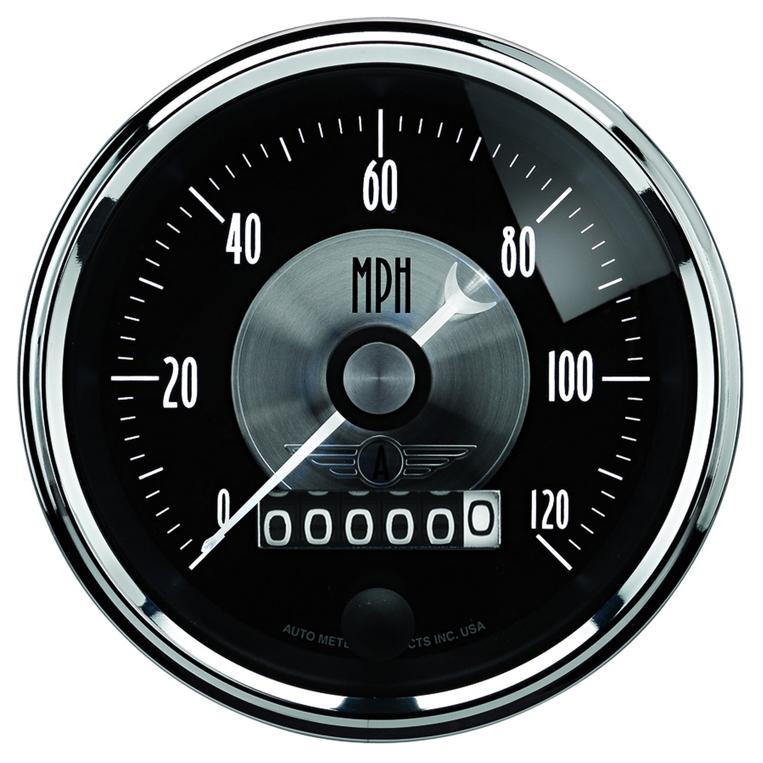 AutoMeter 2088 GAUGE; SPEEDO; 3 3/8in.; 120MPH; ELEC. PROGRAM W/WHEEL ODO; PRESTIGE BLK. DIAMON AutoMeter 2088