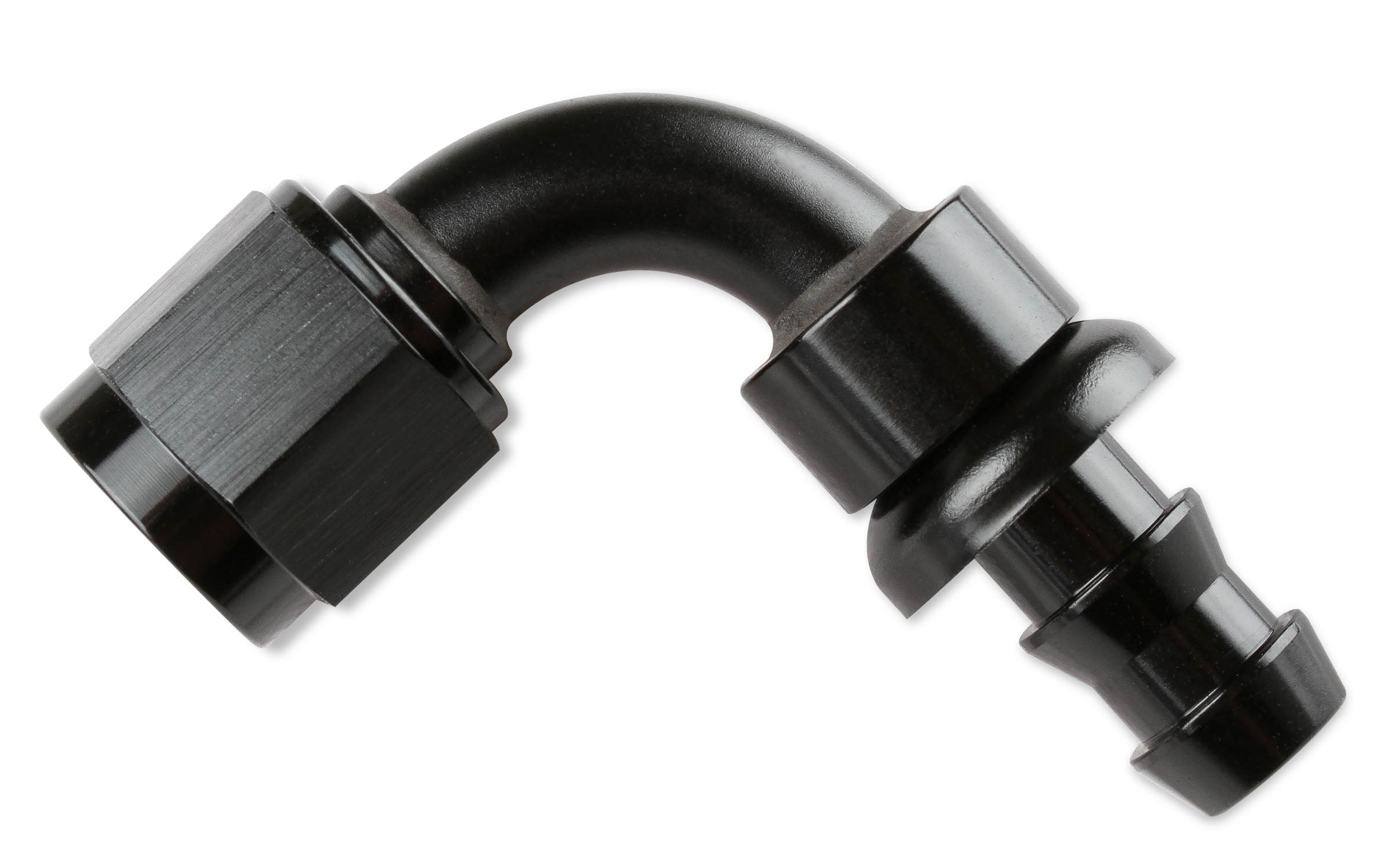 Mr Gasket 209006-BL Push-On Hose End; 90 Degree; -6AN; Anodized Black; Mr Gasket 209006-BL