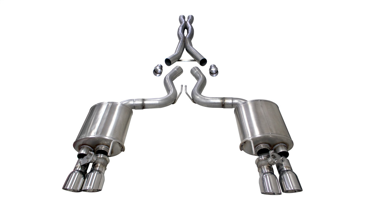Corsa Performance 21001 3.0in. Cat-Back Dual Rear Exit with Twin 4.0in. Polished Pro-Series Tips Corsa Performance 21001