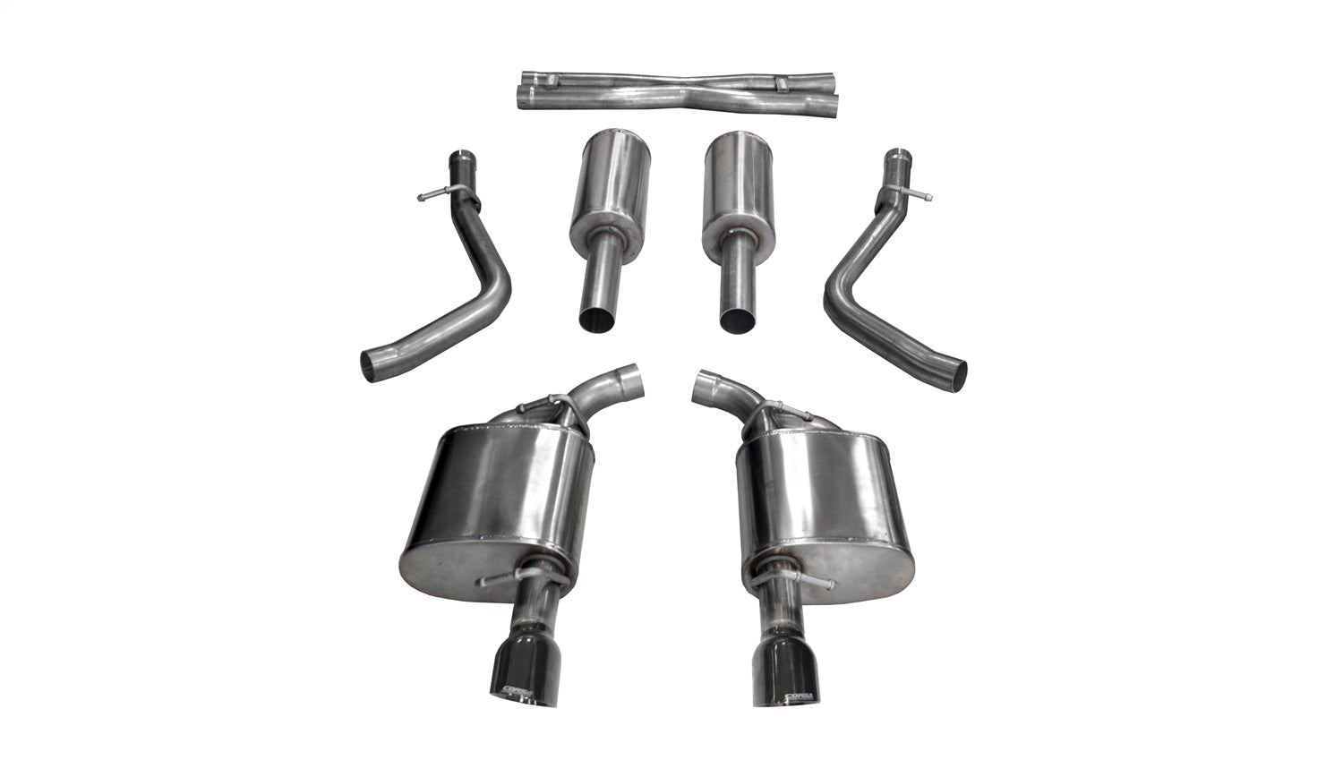 Corsa Performance 21004BLK 2.75in. Cat-Back Dual Rear Exit with Single 4.5in. Black PVD Pro-Series Tips Corsa Performance 21004BLK