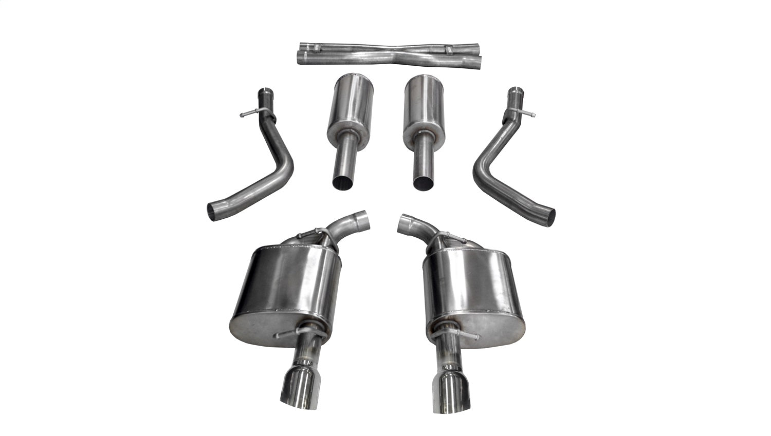 Corsa Performance 21004 2.75in. Cat-Back Dual Rear Exit with Single 4.5in. Polished Pro-Series Tips Corsa Performance 21004
