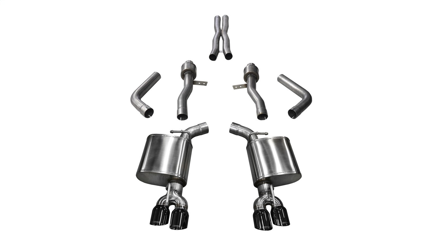 Corsa Performance 21005BLK 2.75in. Cat-Back Dual Rear Exit with Twin 3.5in. Black PVD Pro-Series Tips Corsa Performance 21005BLK