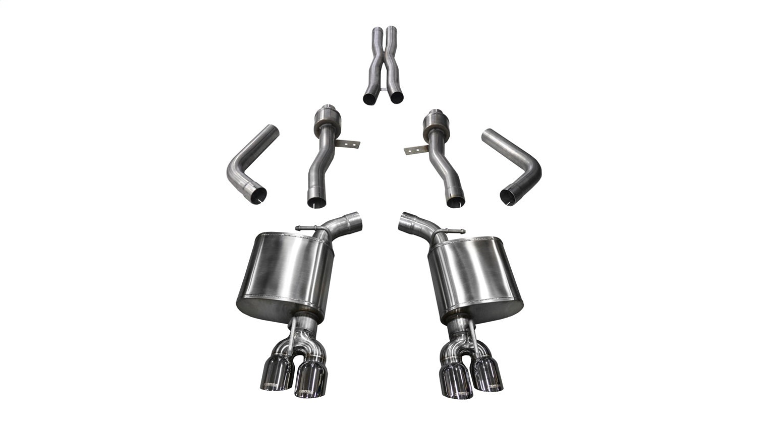 Corsa Performance 21005 2.75in. Cat-Back Dual Rear Exit with Twin 3.5in. Polished Pro-Series Tips Corsa Performance 21005