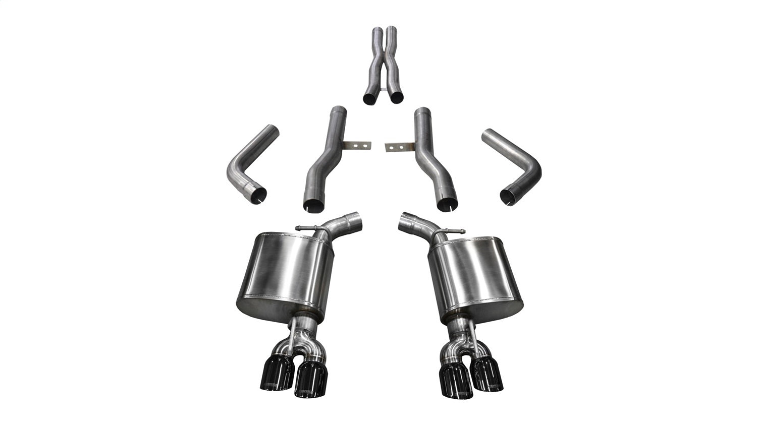 Corsa Performance 21006BLK 2.75in. Cat-Back Dual Rear Exit with Twin 3.5in. Black PVD Pro-Series Tips Corsa Performance 21006BLK