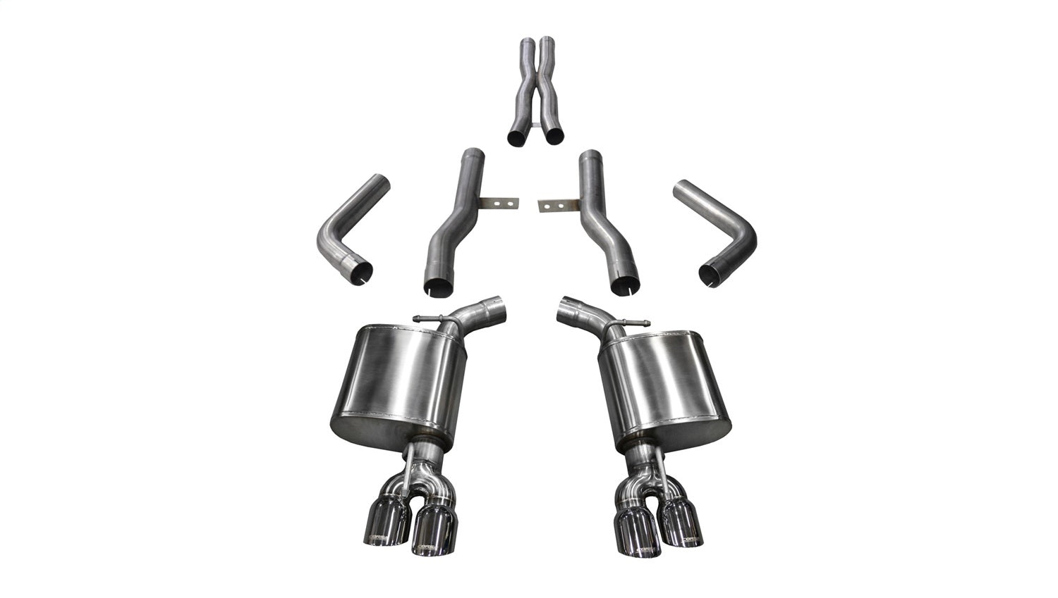 Corsa Performance 21006 2.75in. Cat-Back Dual Rear Exit with Twin 3.5in. Polished Pro-Series Tips Corsa Performance 21006