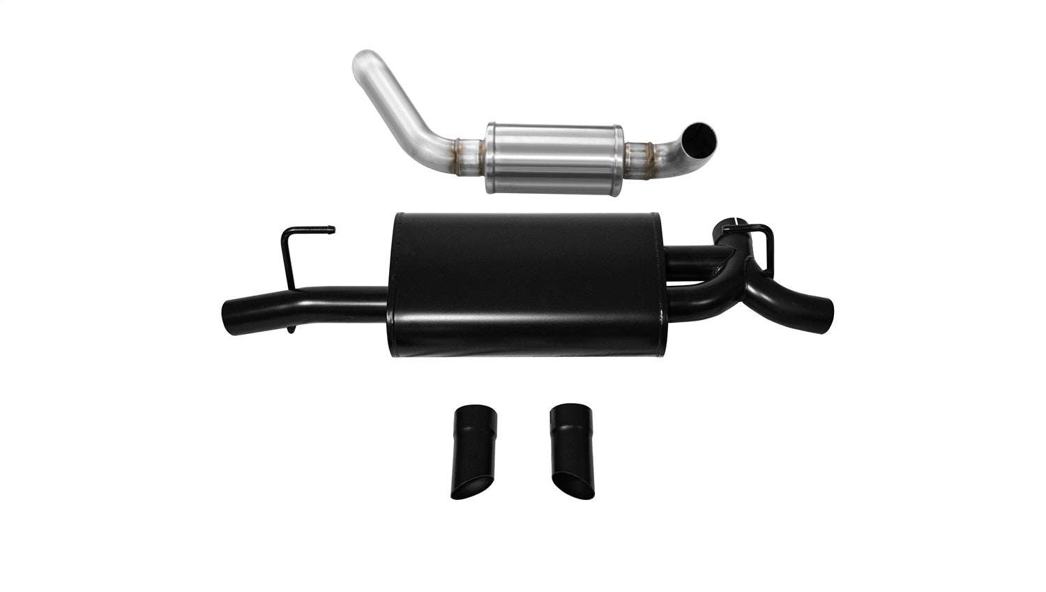 Corsa Performance 21015BLK 2.5in. Axle-Back Dual Rear Exit with Turn Downs (Full System Powder Coat Black) Corsa Performance 21015BLK