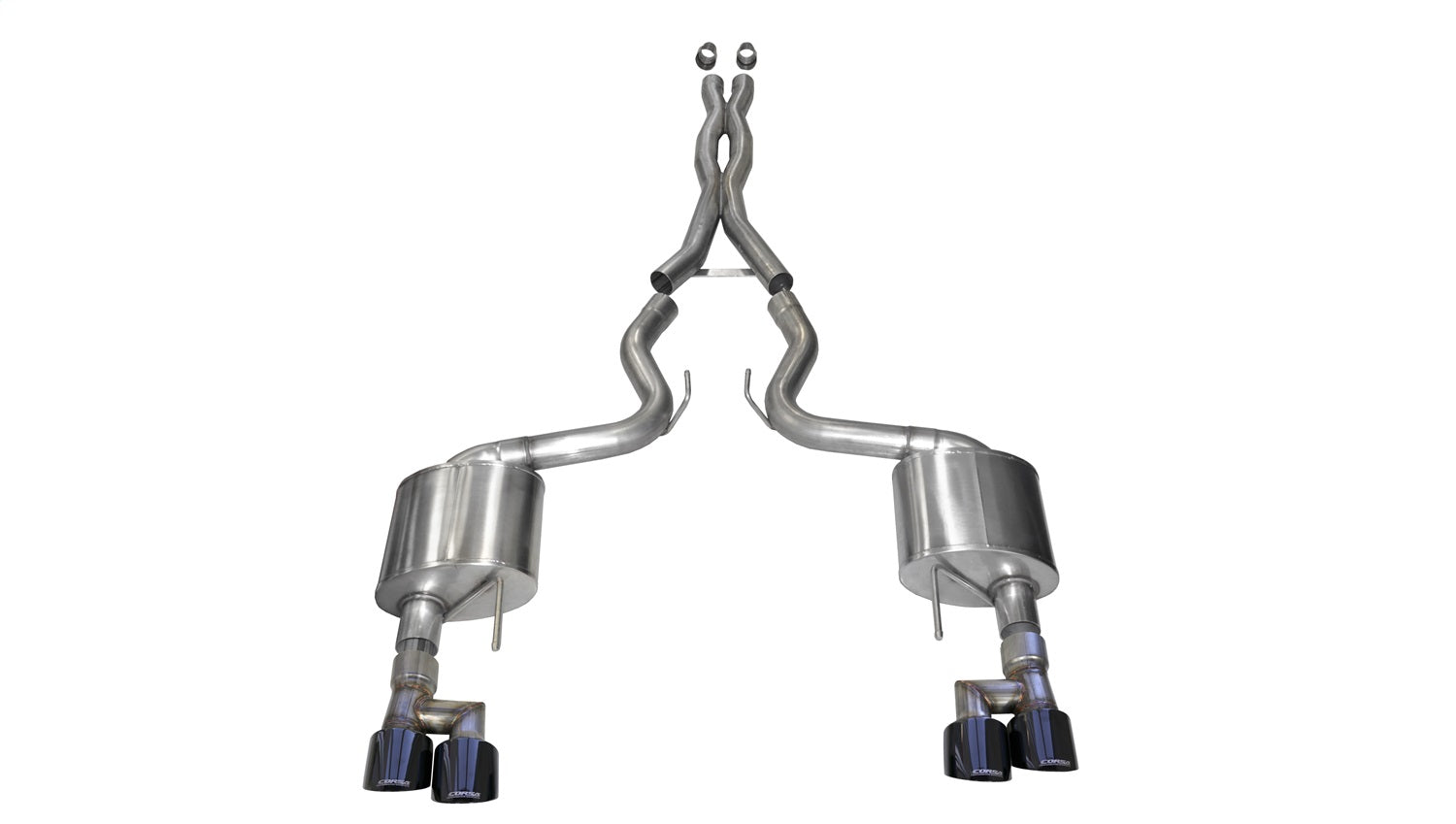 Corsa Performance 21040BLK 3.0in. Cat-Back Dual Rear Exit with Twin 4.0in. Black PVD Pro-Series Tips Corsa Performance 21040BLK